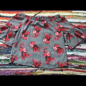 Off The Shoulder Stripped Blouse